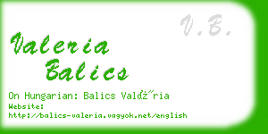 valeria balics business card